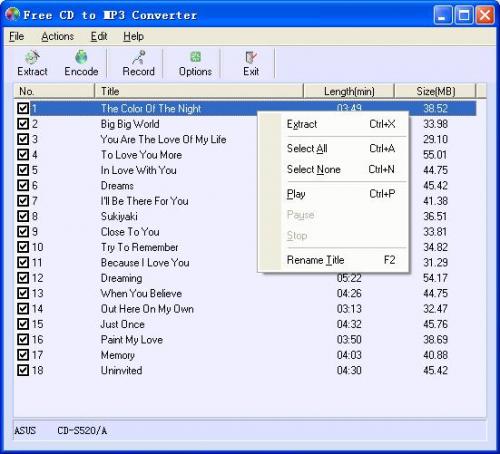 Free CD to MP3 Converter 3.0